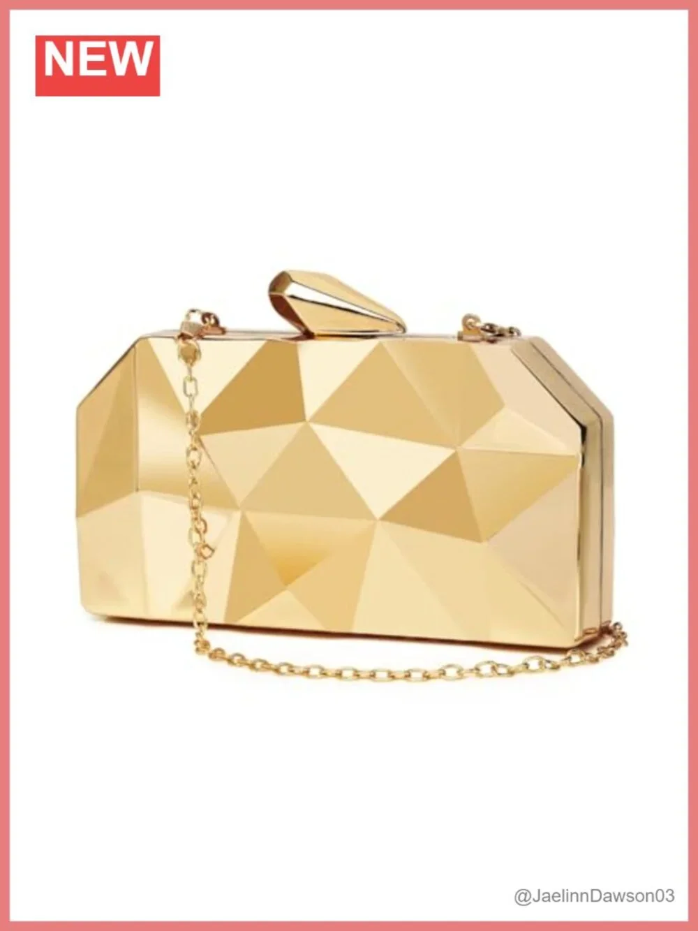 Geometric Evening Clutch, Metallic Gold Bags for Wedding, Party & Formal